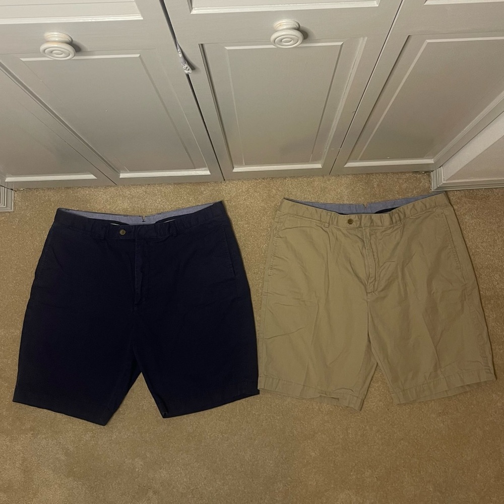 Lot of 2 Cremieux Navy & Tan Shorts